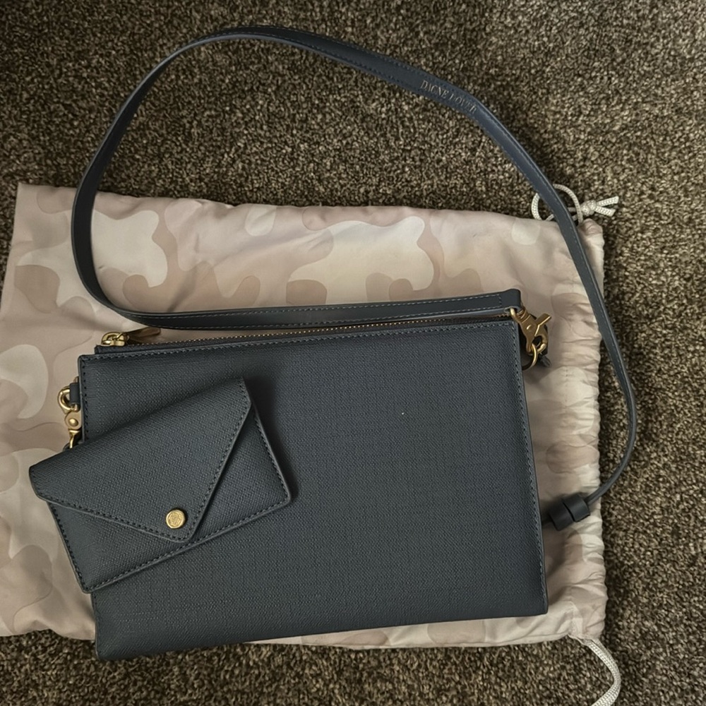NWOT Ash Blue Dagne Dover Crossbody Wallet plus Mini Card Case (used)